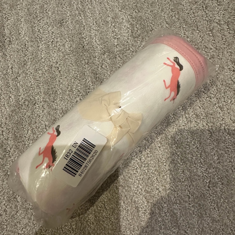 Kyte Baby Pink and White Unicorn Swaddle Blanket